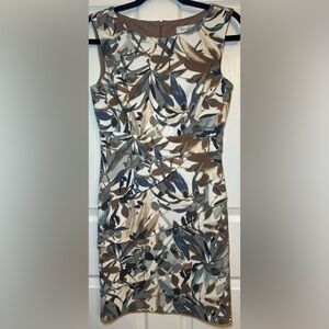 Dress Barn Tiered Sheath Dress- Blue Beige Floral/ Size 4